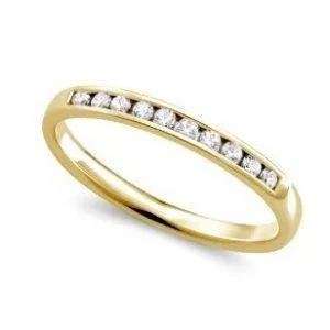 0.15TDW diamond Comfort fit Anniversary & Wedding Band in 10k Yellow Gold