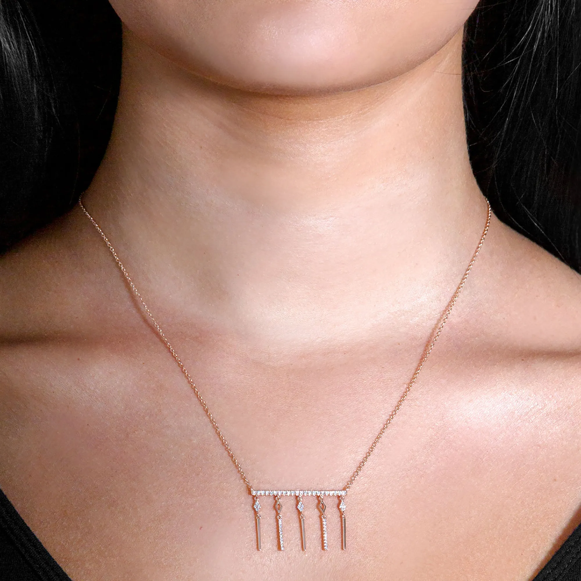 0.25 ctw Diamond Fashion Bar Necklace Pendant