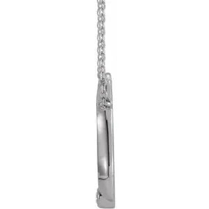 .03 CT Natural Diamond Shiva Trishula 18" Necklace 87407