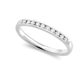 0.33TDW diamond Comfort fit Anniversary & Wedding Band in 14k white Gold