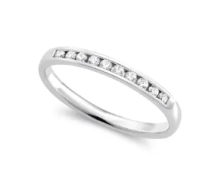 0.33TDW diamond Comfort fit Anniversary & Wedding Band in 14k white Gold
