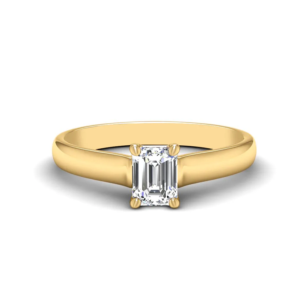 0.35-1.50 CT Emerald Cut Diamonds - Solitaire Ring