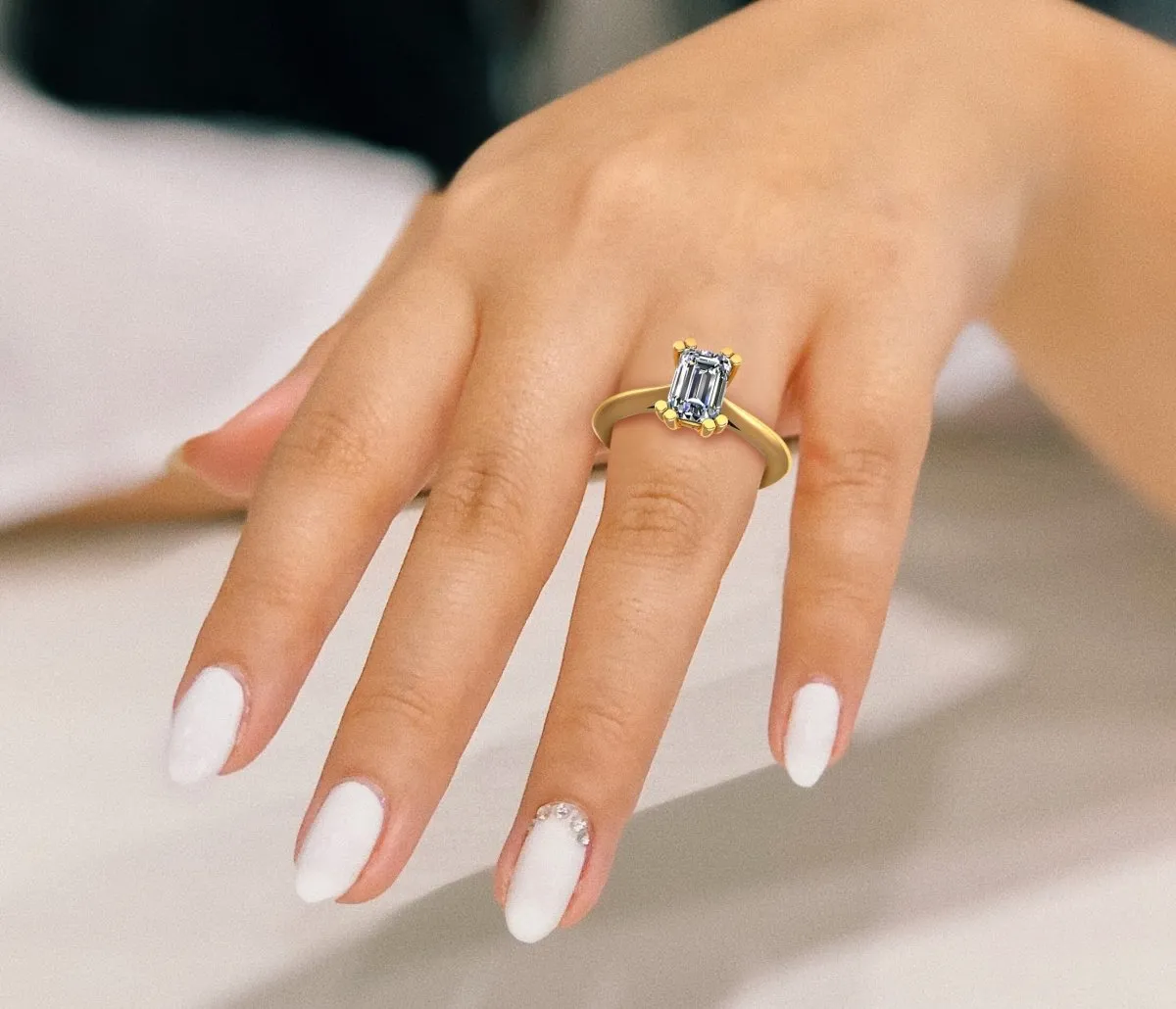 0.35-1.50 CT Emerald Cut Diamonds - Solitaire Ring