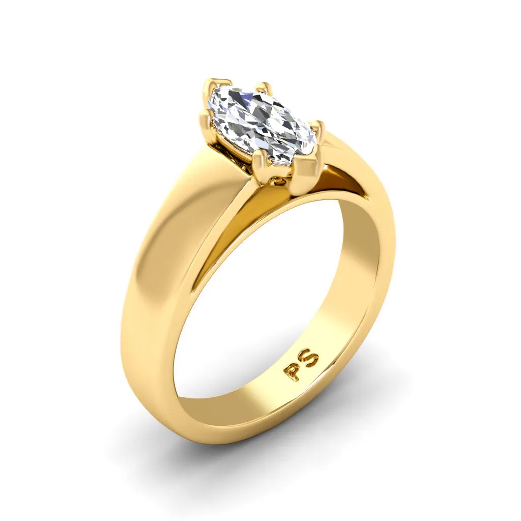 0.35-1.50 CT Marquise Cut Diamonds - Solitaire Ring