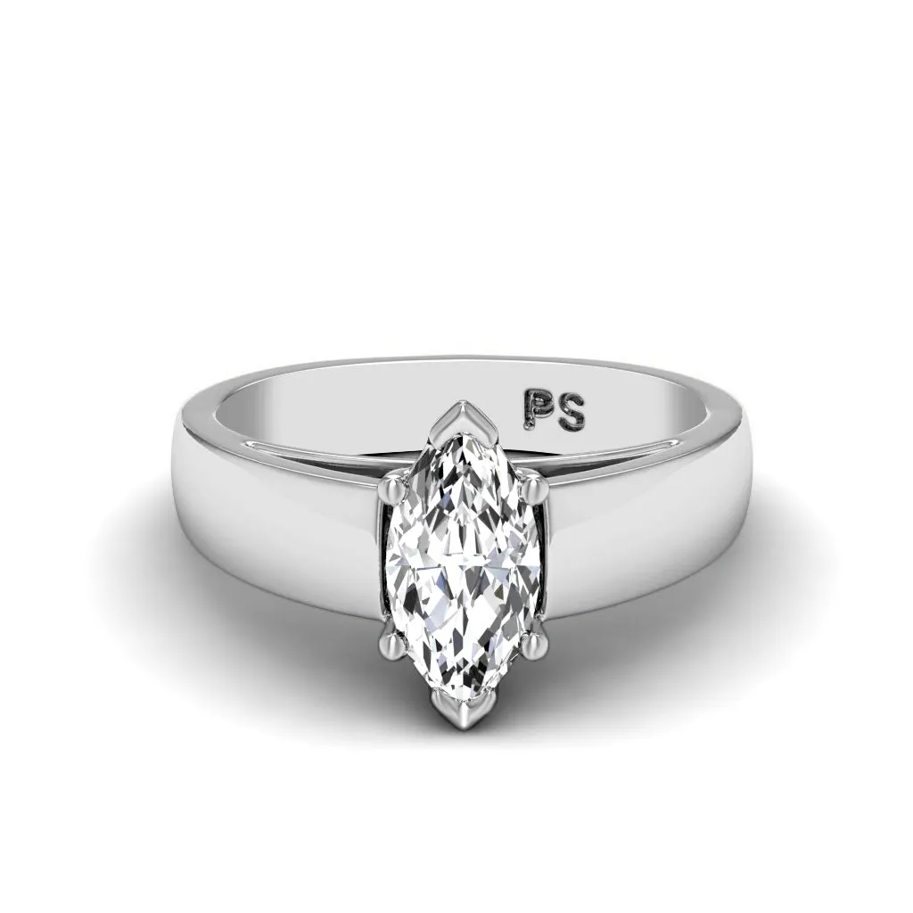 0.35-1.50 CT Marquise Cut Diamonds - Solitaire Ring
