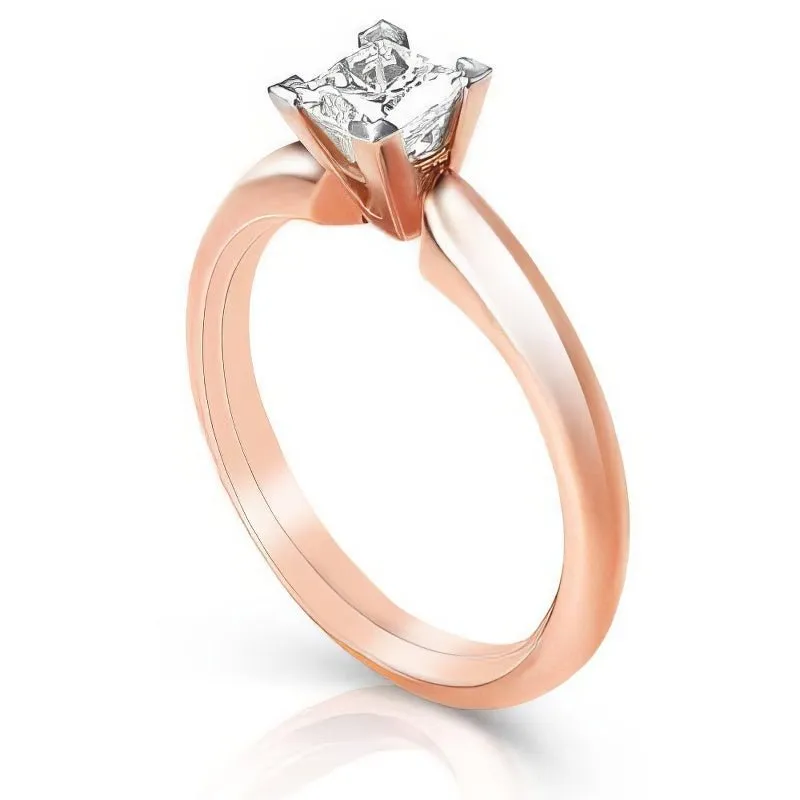 0.35-1.50 CT Princess Cut Diamonds - Solitaire Ring