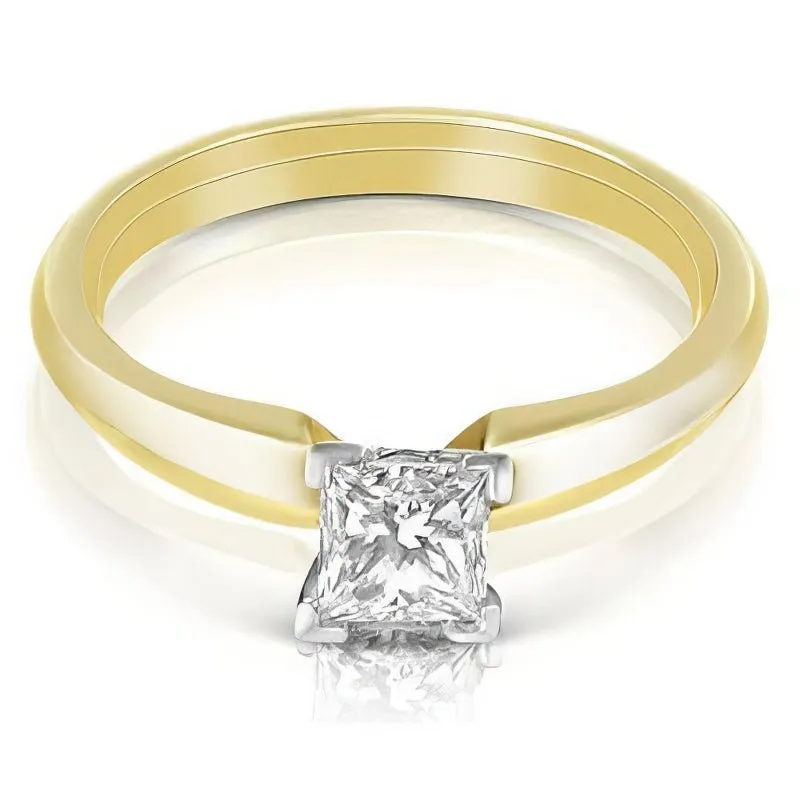 0.35-1.50 CT Princess Cut Diamonds - Solitaire Ring