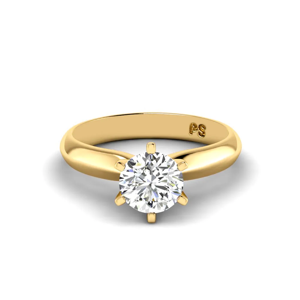 0.35-1.50 CT Round Cut Diamonds - Solitaire Ring