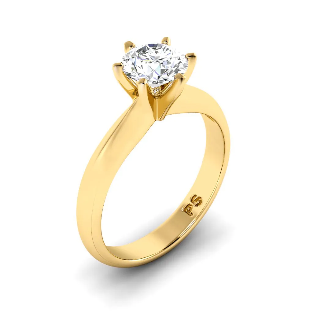 0.35-1.50 CT Round Cut Diamonds - Solitaire Ring
