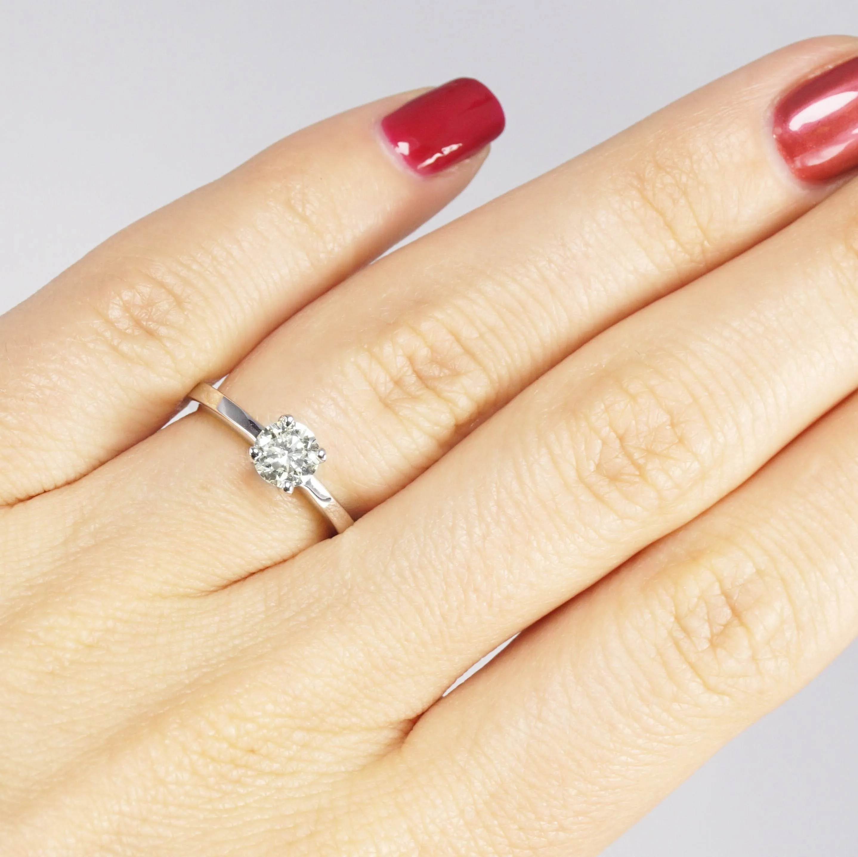 0.35-1.50 CT Round Cut Diamonds - Solitaire Ring
