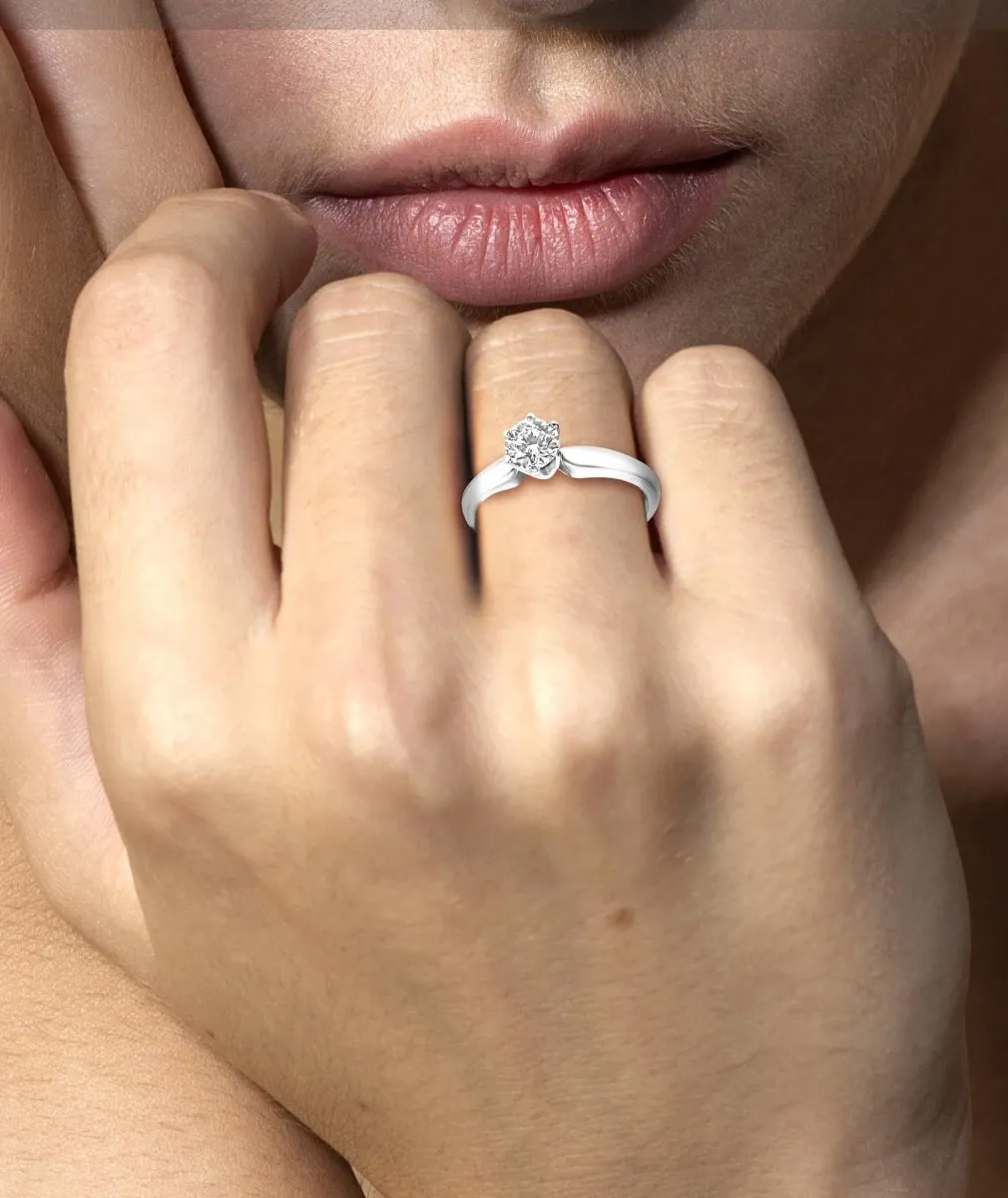 0.35-1.50 CT Round Cut Diamonds - Solitaire Ring