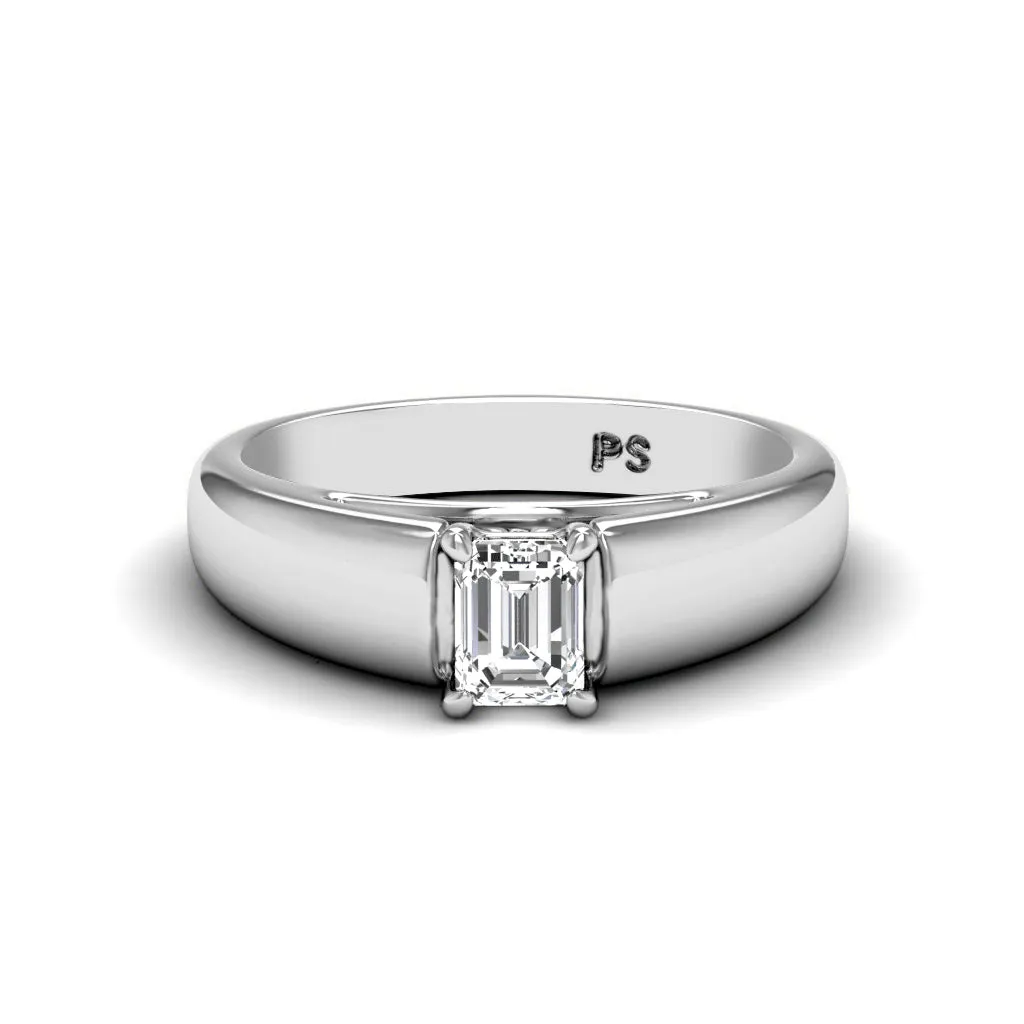0.50-3.00 CT Emerald Cut Lab Grown Diamonds - Solitaire Ring