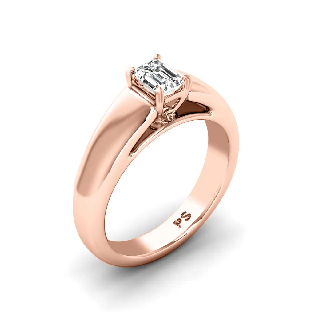 0.50-3.00 CT Emerald Cut Lab Grown Diamonds - Solitaire Ring