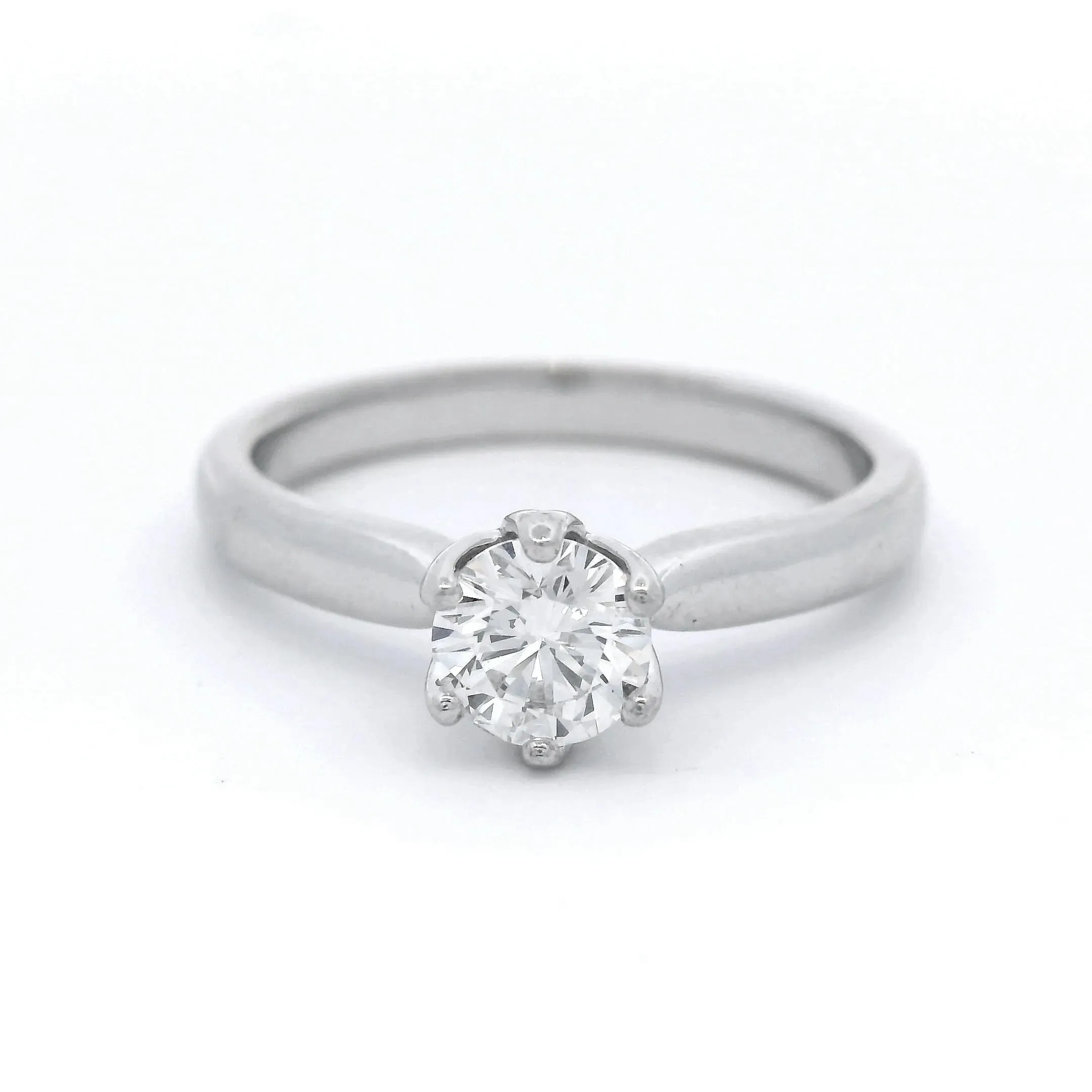 0.60 Carat Mined Round Brilliant Cut Solitaire Diamond Ring