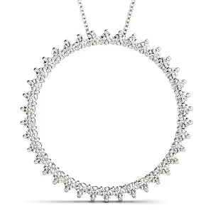 0.75 ctw Diamond Three Prong Circle Necklace Pendant