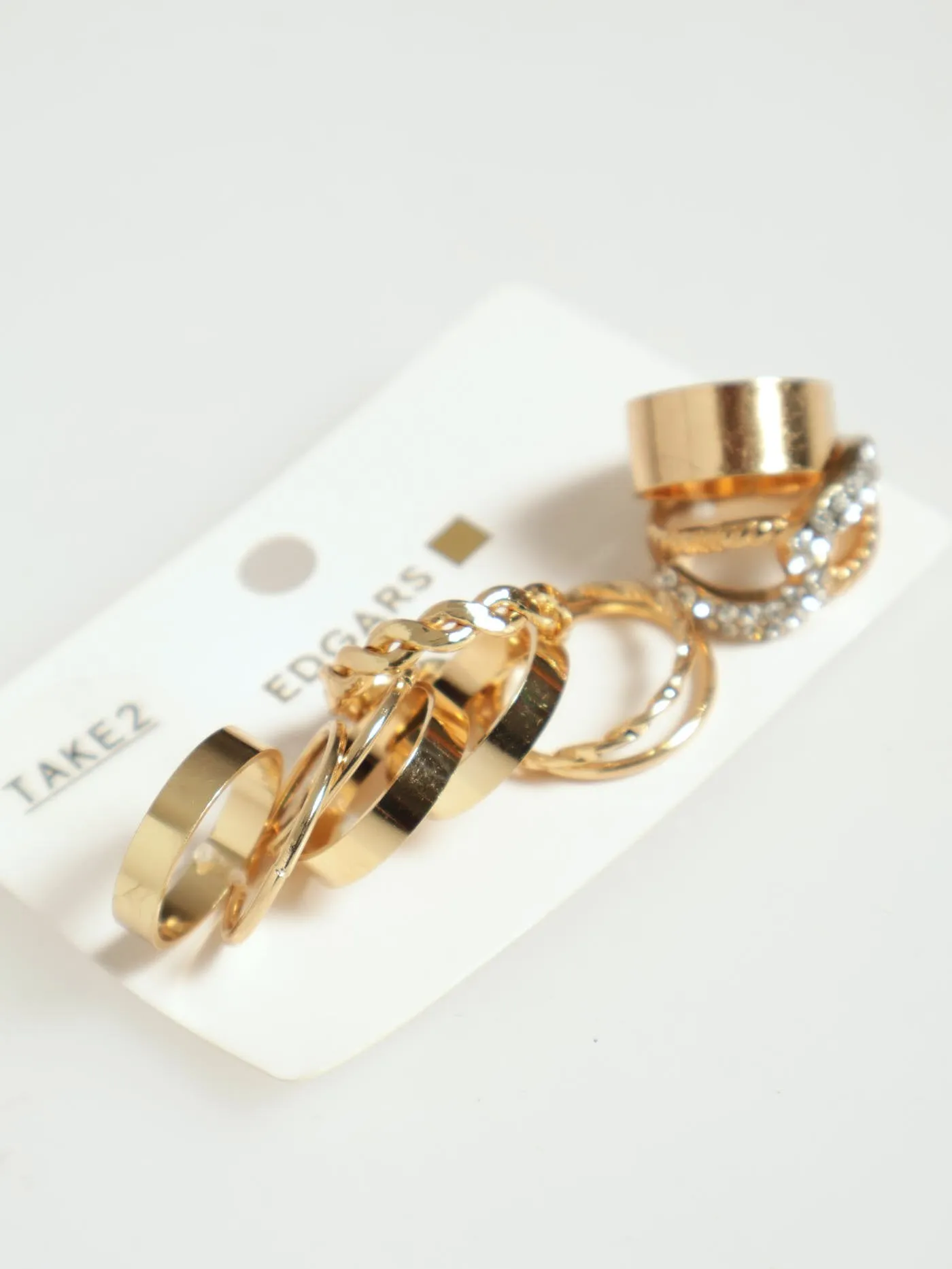 10 Pack Twist Rings - Gold