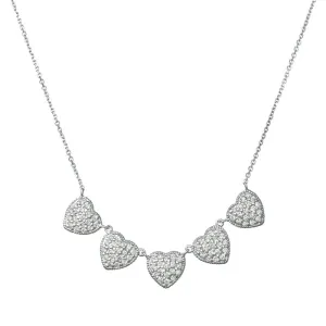 1.00 CT Natural Diamond Heart Necklace G SI 18'' set in 14K White Gold