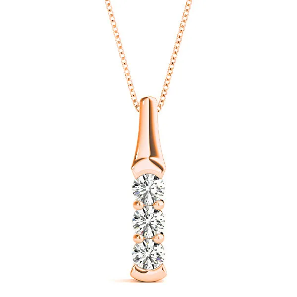 1.00 ctw Diamond Three Stone Necklace Pendant