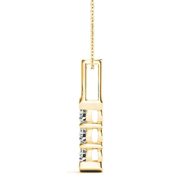 1.00 ctw Diamond Three Stone Necklace Pendant