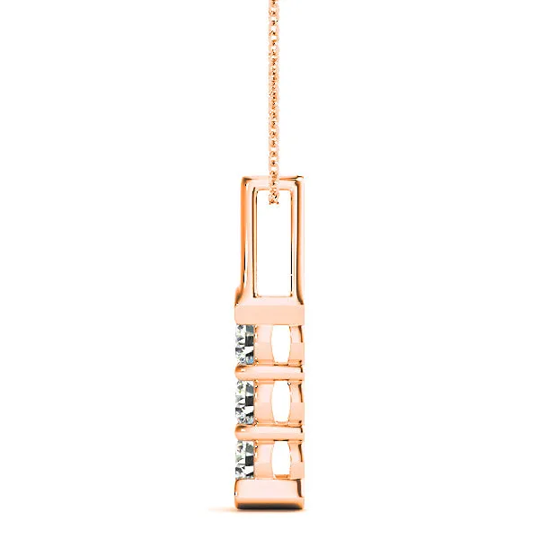 1.00 ctw Diamond Three Stone Necklace Pendant
