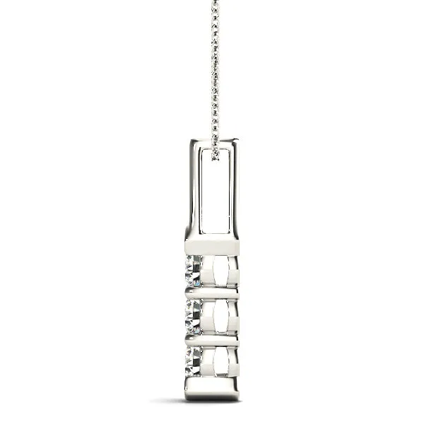 1.00 ctw Diamond Three Stone Necklace Pendant