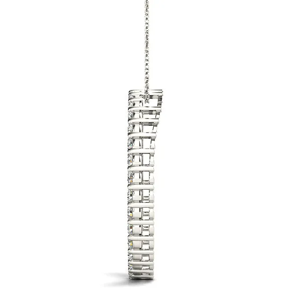 1.02 ctw Diamond Circle Necklace Pendant Shared Prong Set