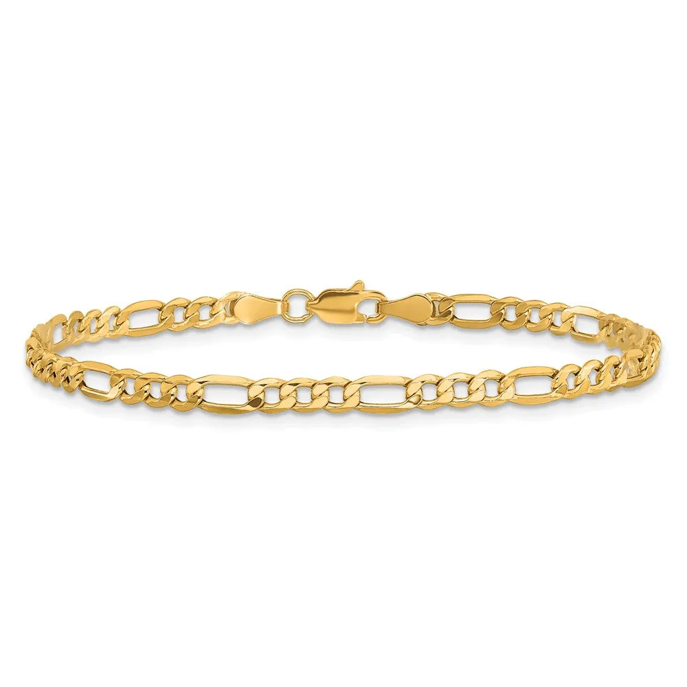 10k 3.5mm Semi-Solid Figaro Chain