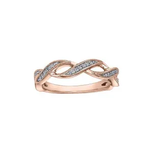 10K Rose Gold (0.10ct) Diamond Infinity Twist Ring