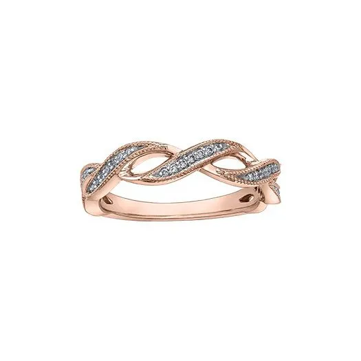 10K Rose Gold (0.10ct) Diamond Infinity Twist Ring
