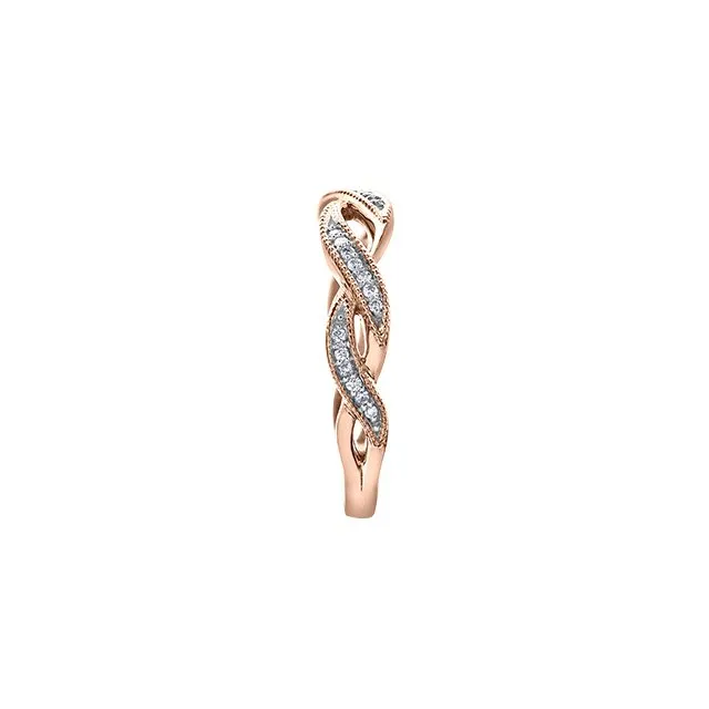 10K Rose Gold (0.10ct) Diamond Infinity Twist Ring