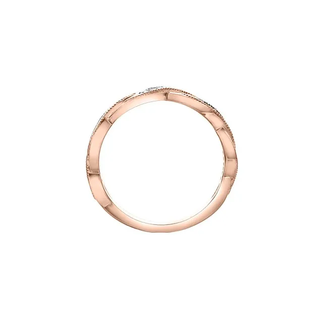 10K Rose Gold (0.10ct) Diamond Infinity Twist Ring