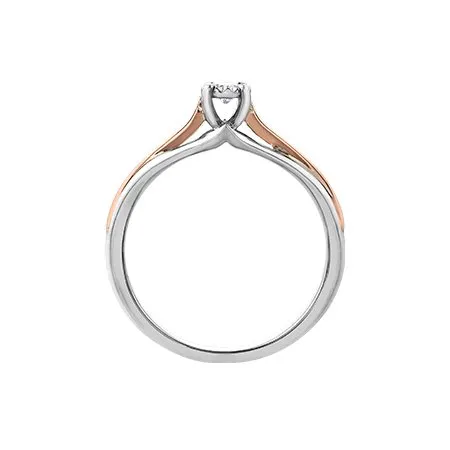 10K White and Rose Gold (0.05ct) Diamond Illusion Set Promise Ring