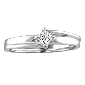 10K White Gold (0.08ct) Princess Cut Diamond Solitaire Promise Ring