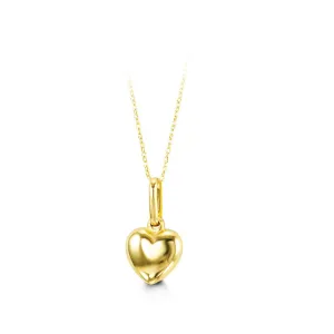10K Yellow Gold (8mm) Puffed Heart Baby Necklace