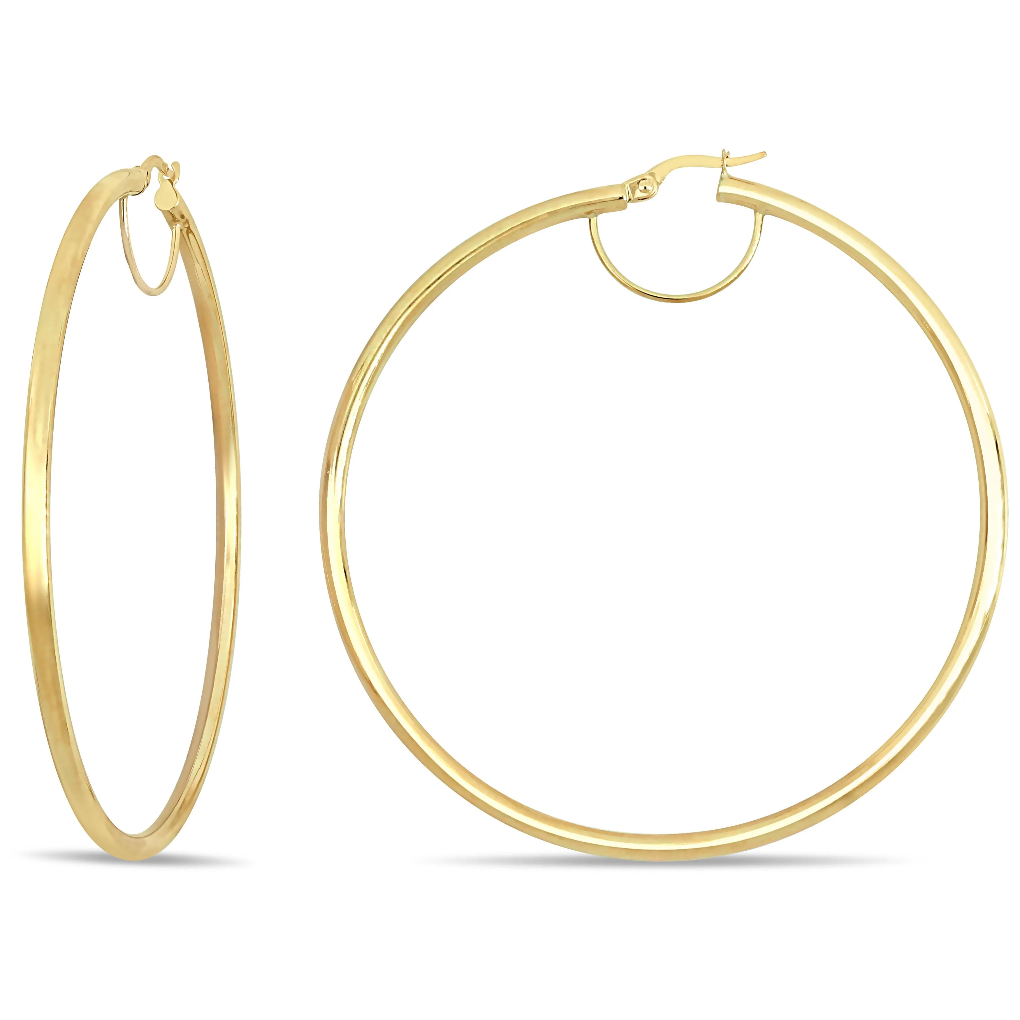 10KY 55mm Polished Hoop Earrings (2.4mm Width)