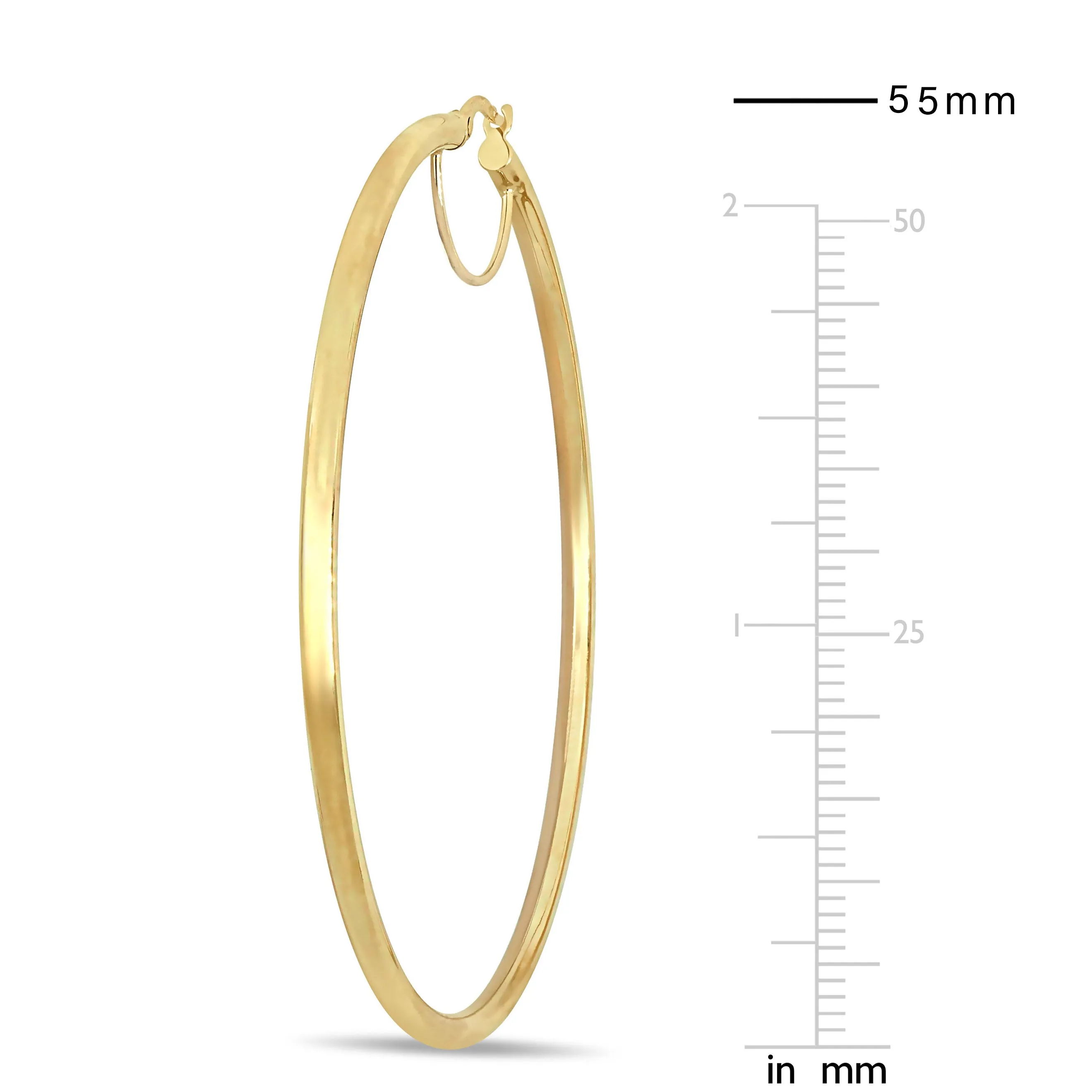 10KY 55mm Polished Hoop Earrings (2.4mm Width)