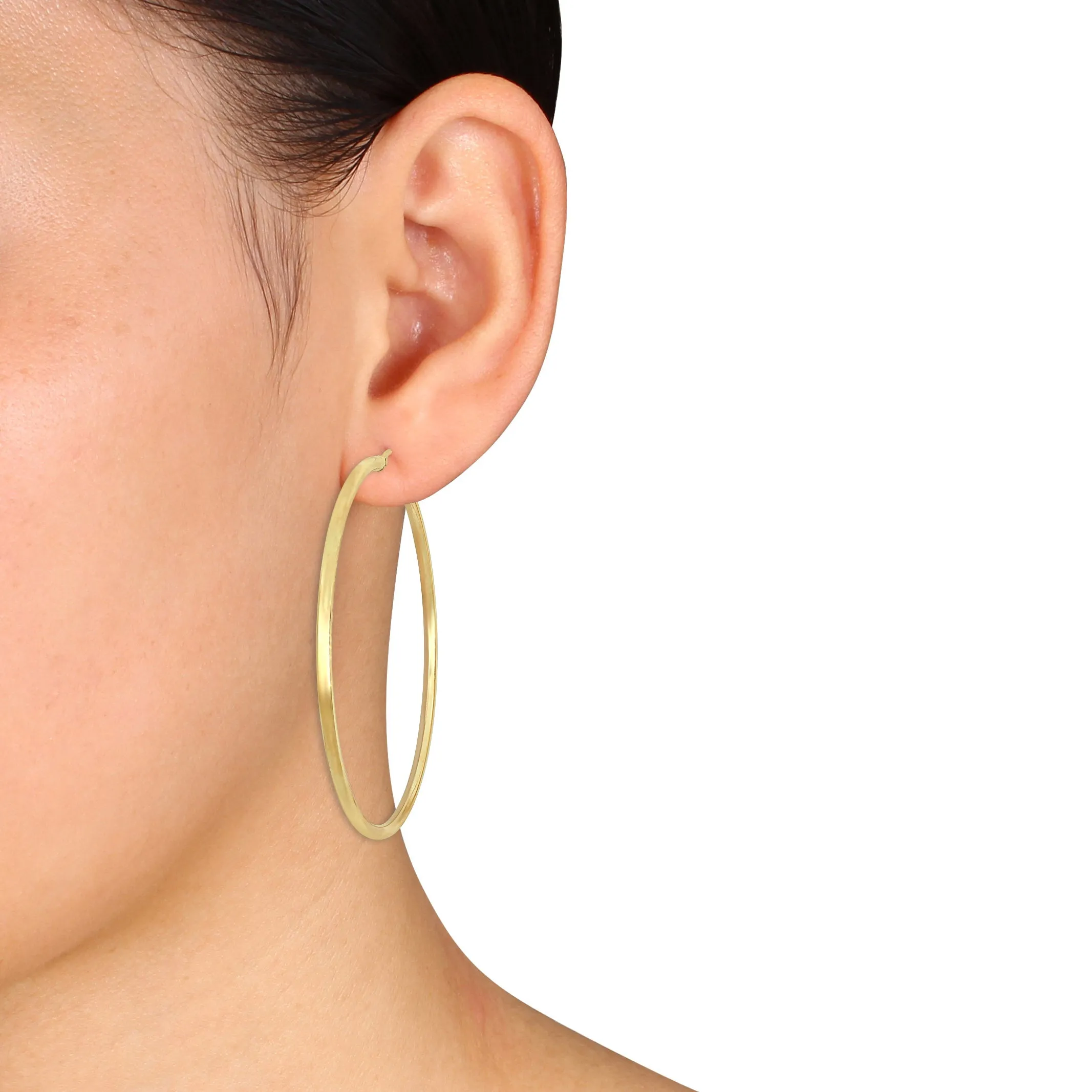 10KY 55mm Polished Hoop Earrings (2.4mm Width)