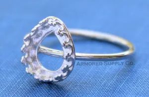 10x8 Crown Pear Tear Drop Bezel Cup Ring blank