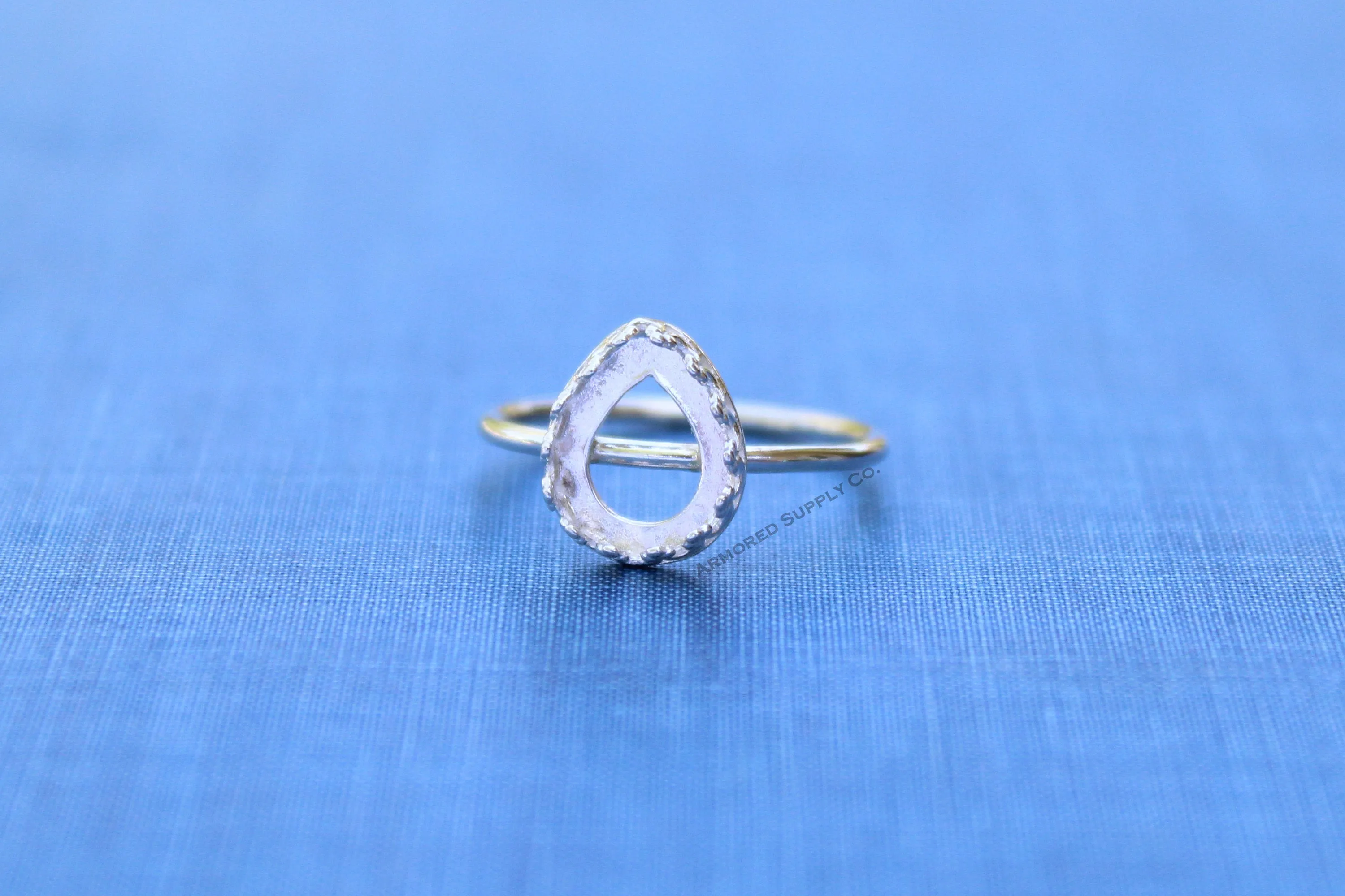 10x8 Crown Pear Tear Drop Bezel Cup Ring blank