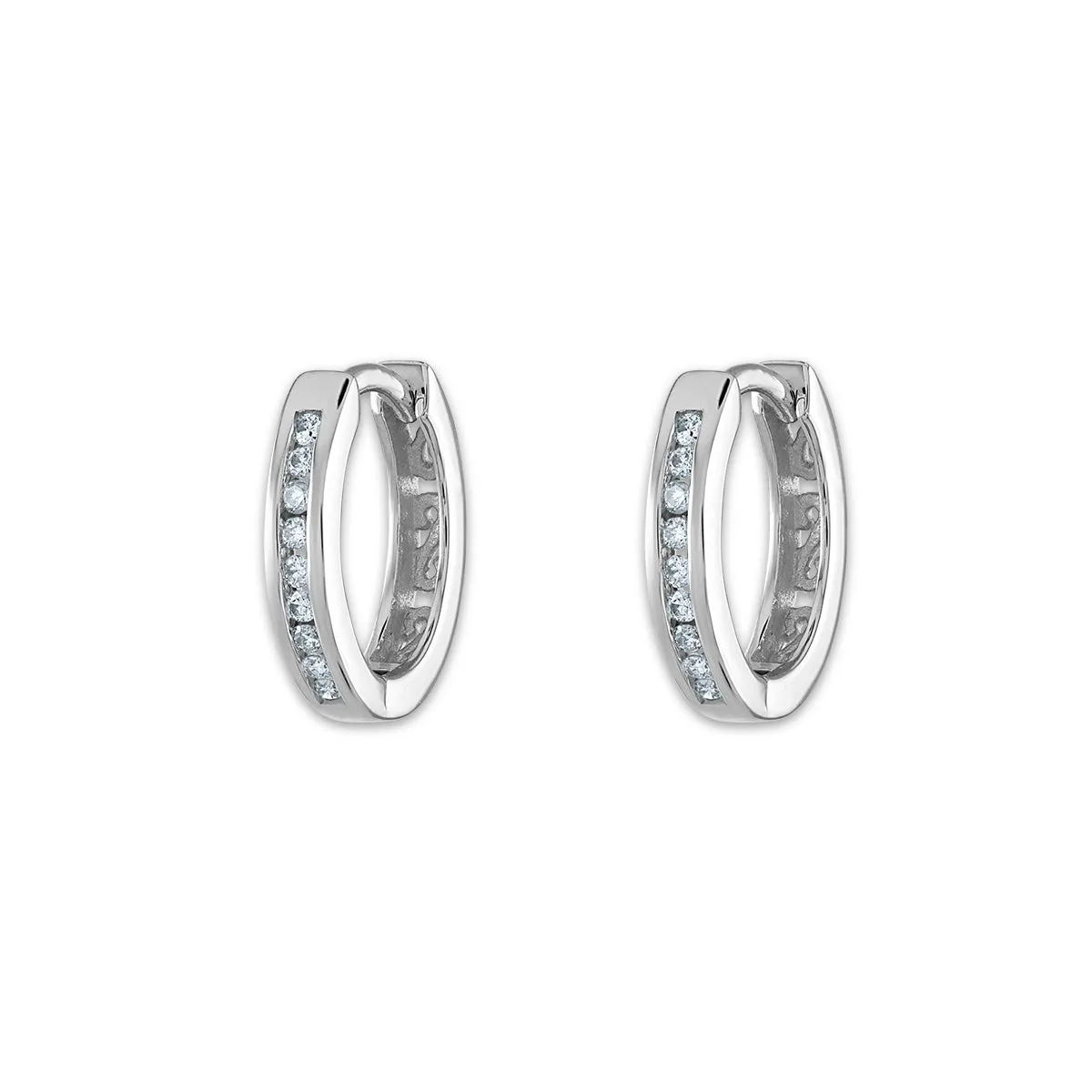 1/10 CTW Natural Diamond Hoop Earrings in 10KT White Gold