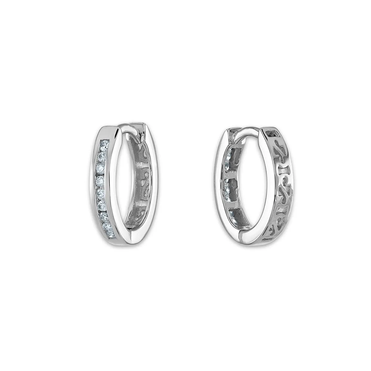 1/10 CTW Natural Diamond Hoop Earrings in 10KT White Gold