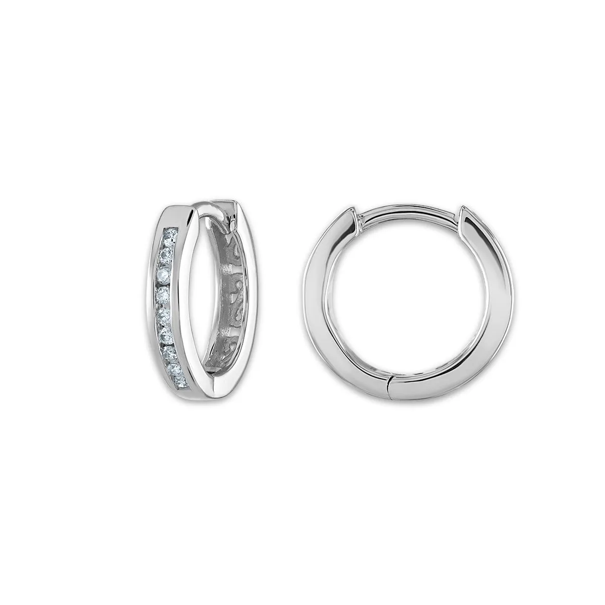 1/10 CTW Natural Diamond Hoop Earrings in 10KT White Gold