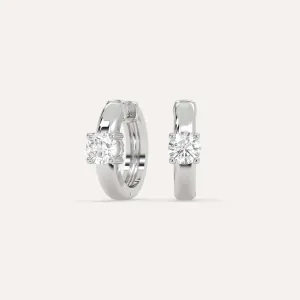 1/2 carat Round Diamond Hoop Earrings