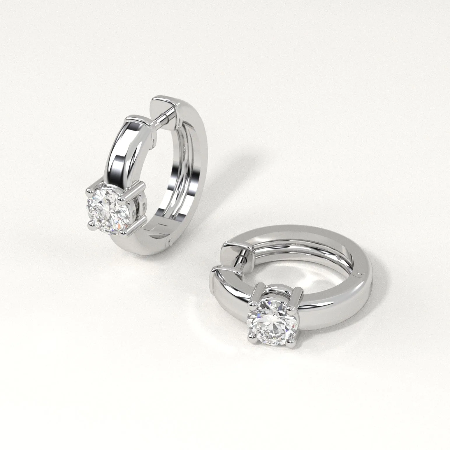 1/2 carat Round Diamond Hoop Earrings