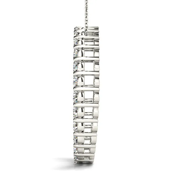 1.26 ctw Diamond Circle Necklace Pendant Shared Prong Set
