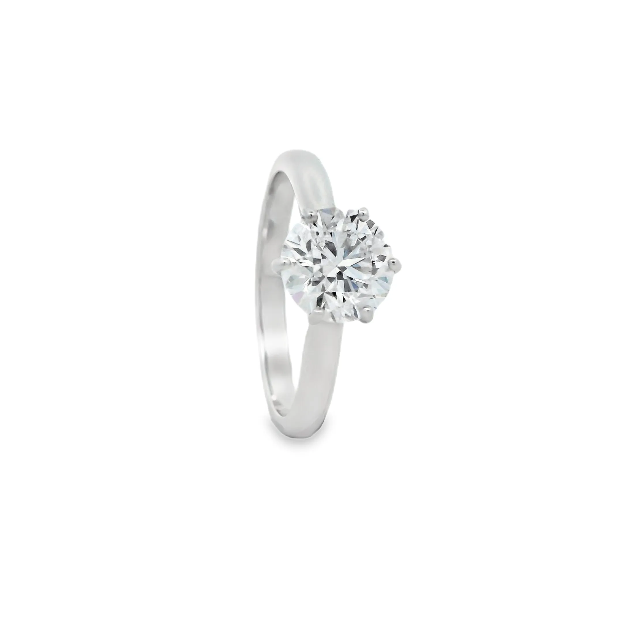 14ct White Gold 1.24ct Round Brilliant Lab Grown Diamond Solitaire Ring