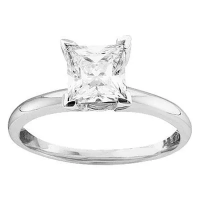 14K 1.00ct Diamond Solitaire Princess-Ring