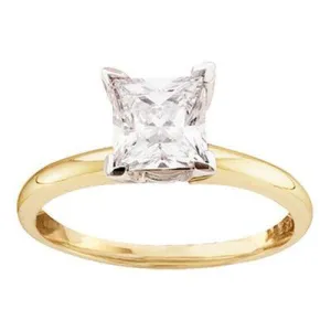 14K 1.00ct Diamond Solitaire Princess-Ring