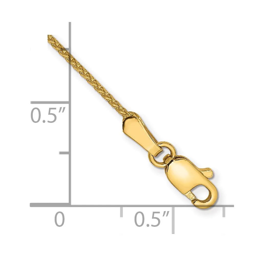 14K 7 inch 1.05mm Diamond-cut Spiga with Lobster Clasp Bracelet
