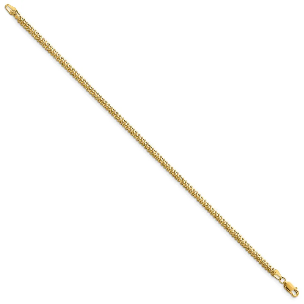 14K 7 inch 2.3mm Franco with Lobster Clasp Bracelet